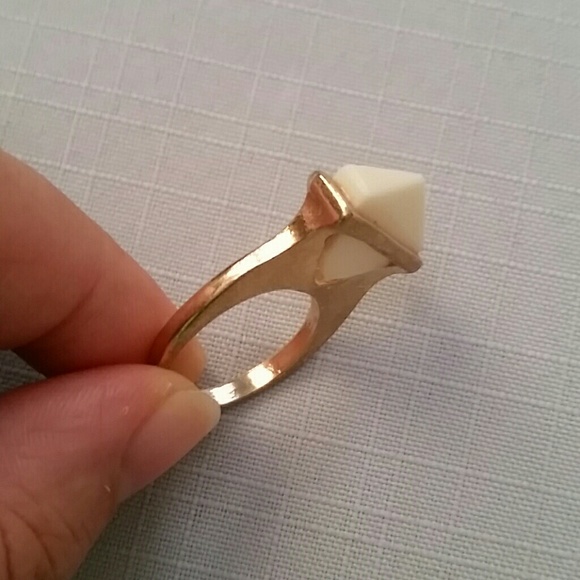 Unique Ring with Milky White Stone - Picture 3 of 4